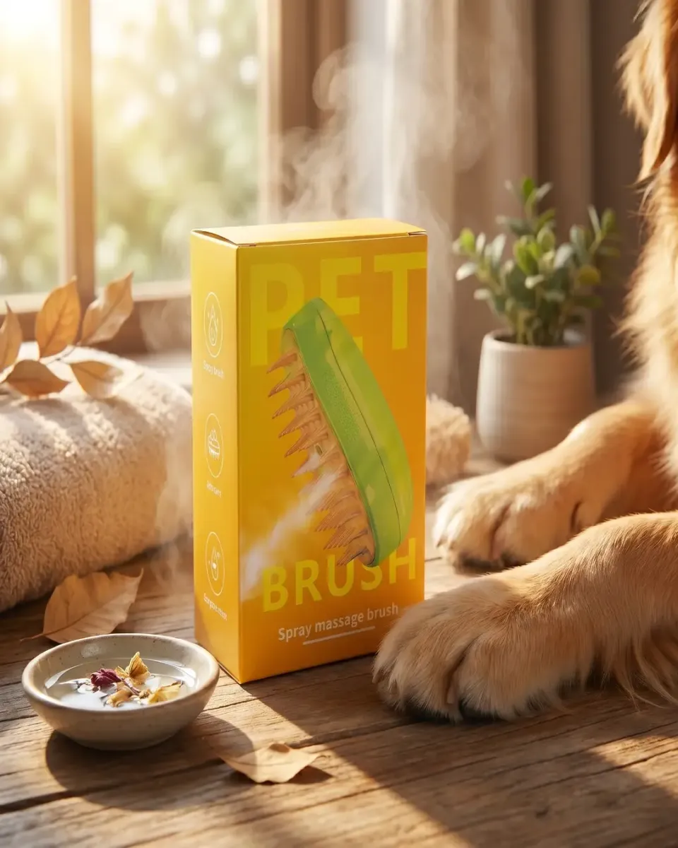 Brosse de massage à pulvérisation pour animaux