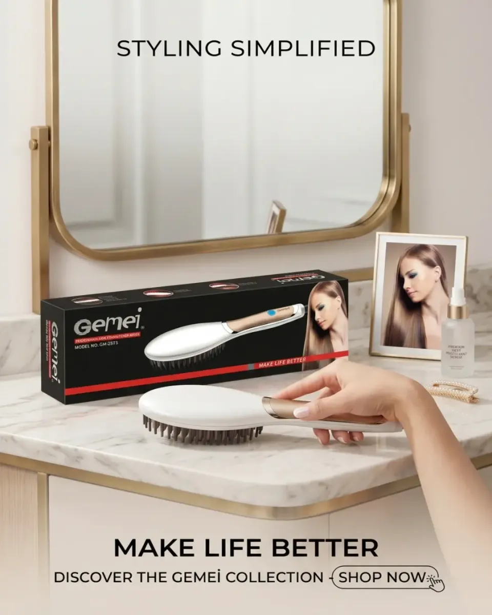 Brosse Lissante Céramique Gemei Haute Qualité/💫 Un lissage fluide, rapide et éclatant de santé en quelques minutes