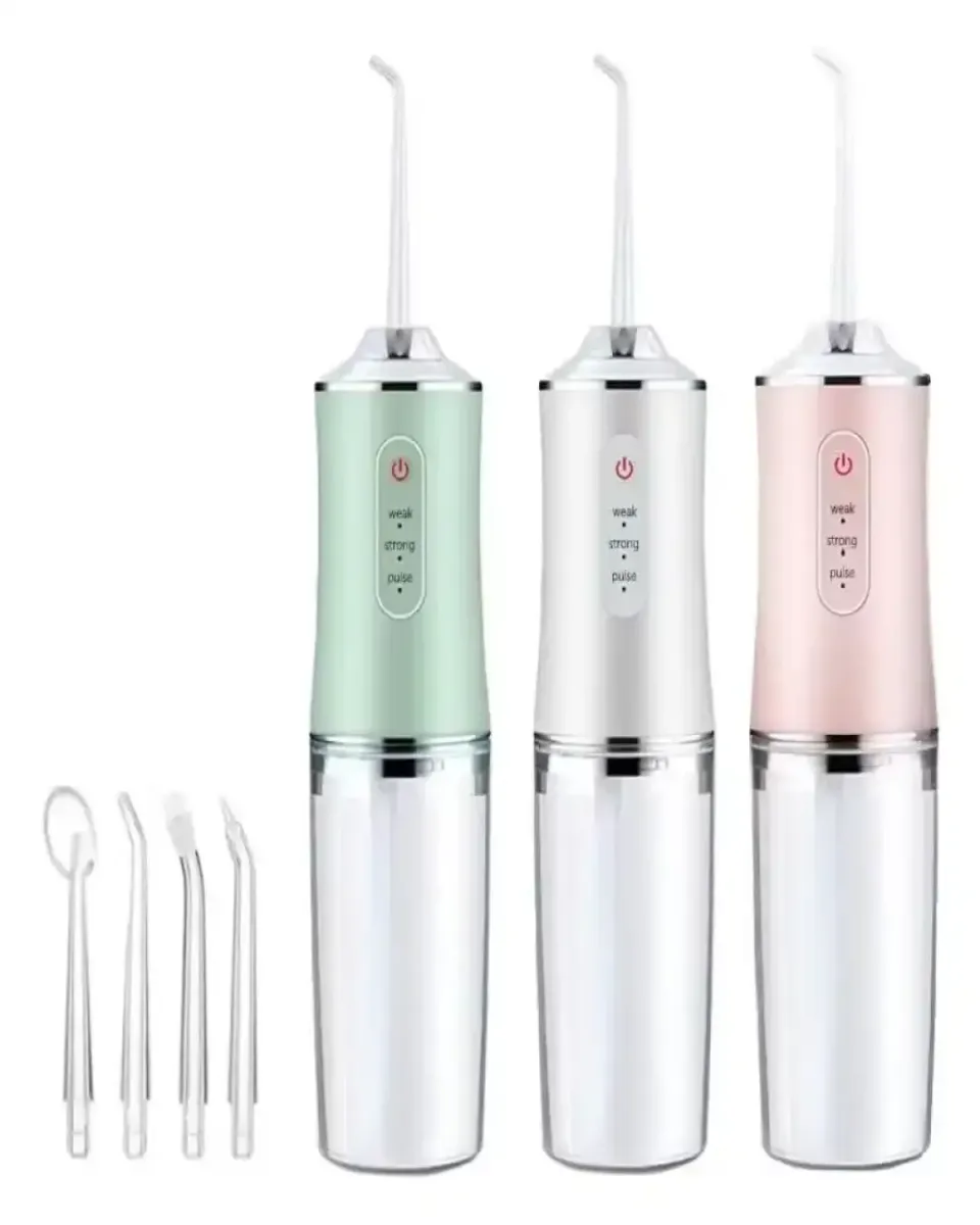 Hydropulseur Dentaire Portable  Sans Fil  Rechargeable - 3 Modes de Nettoyage et 4 Canules