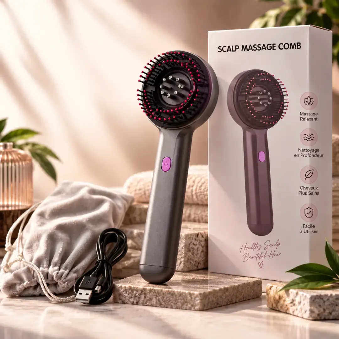 Peigne de Massage Capillaire Relaxant – Bien-être & Vitalité
